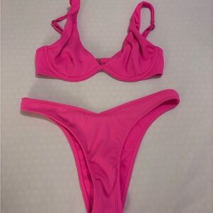 Hollister Pink Bikini Set High-Cut Thong